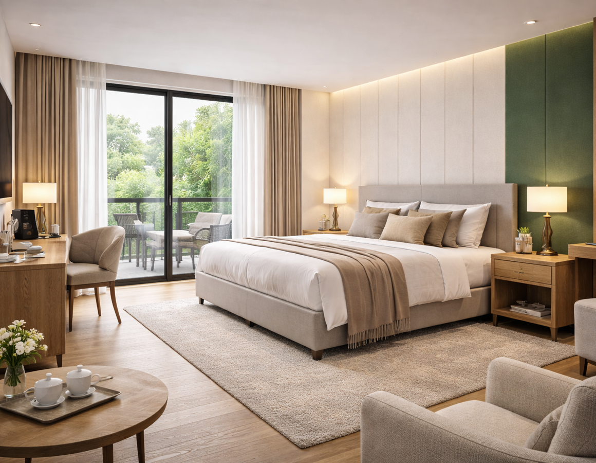 Pokój hotelowy z panelami STRAMA